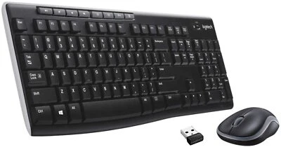Logitech MK270 Wireless UK QWERTY KeyBoard and Mouse Desktop Combo Set Black BN - Image 1 of 4