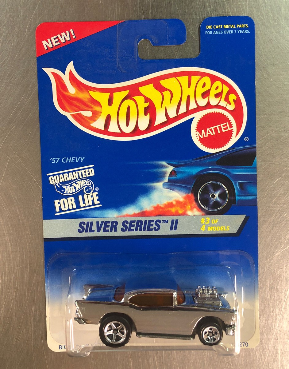 HOT WHEELS '57 CHEVY BIG BLOWN ENGINE! SILVER SERIES II 1/64
