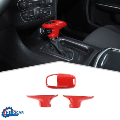Red Interior Dash Trim Kit For 2015+ Dodge Challenger - Full Set With Brushed Finish