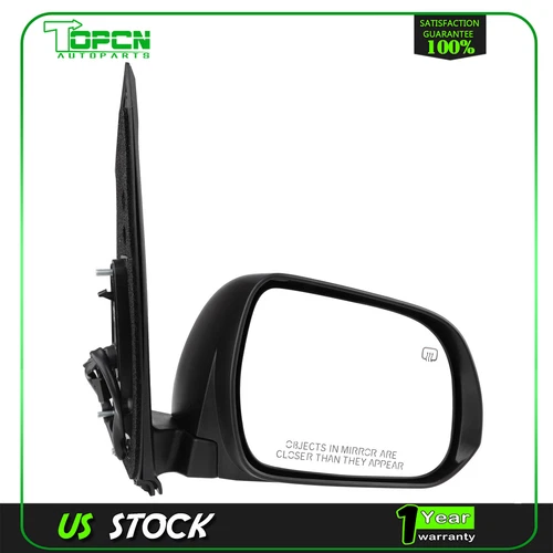 View Mirror Power Heated Smooth Black For 2011-2017 Toyota SIENNA Right Side