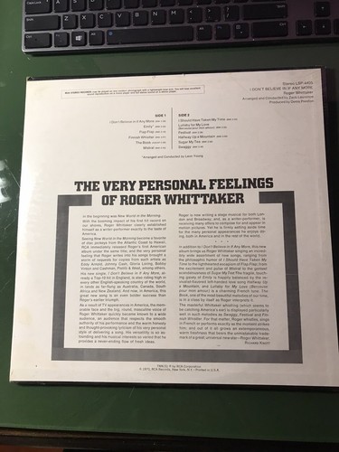 SEALED 1974 Roger Whittaker "I Don't Believe In If AnyMore" RCA Record LSP-4405 - Picture 3 of 9