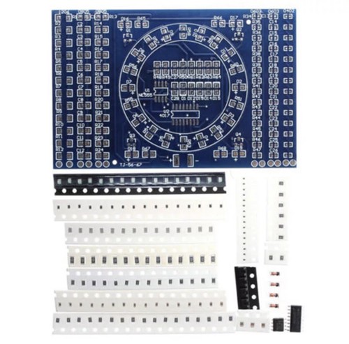 Soldering Practice SMD CD4017 NE555 Rotating LEDS Board DIY Kit Electronic PCB - Picture 2 of 8