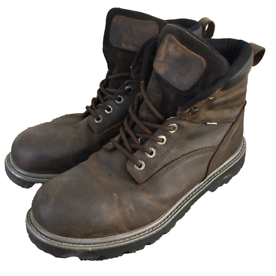Wolverine Work Boots Mens Brown Steel-Toe Waterproof Leather  display picture 3