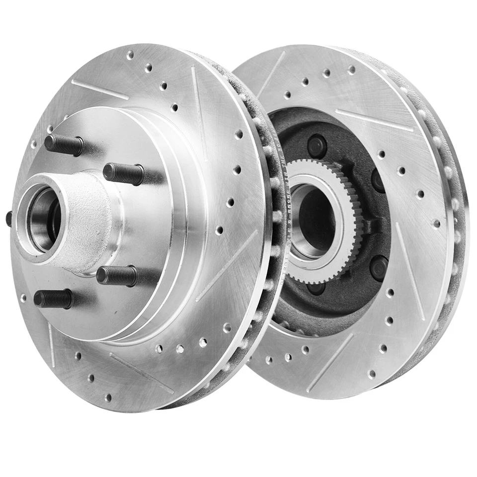 Rotores de freio dianteiros perfurados com fenda para Chevy C1500 Tahoe Express 1500 GMC Yukon - Imagem 3 de 4