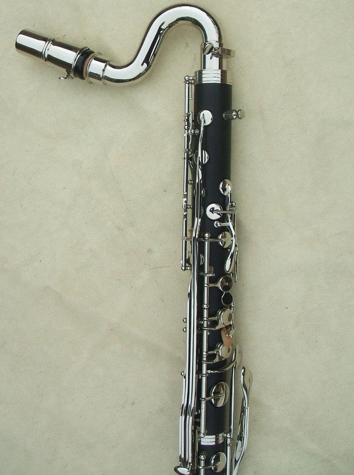 Nuevo Cuello Clarinete Bajo con Llave Cabeza Corcho Junta Niquelado Nuevo Foto 4 de 4