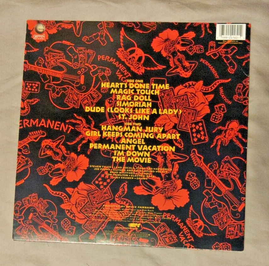 AEROSMITH Permanent Vacation 1987 Original Vinyl LP NM