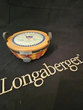 Longaberger 2005 Inaugural Basket Set with Nickle Tie On / Wood and Metal Lid B4