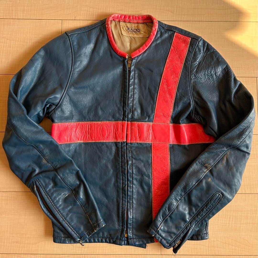 BATES 70s ライダースジャケット　レザージャケット 70s BATESベイツ パッド入り シングルライダース レザー