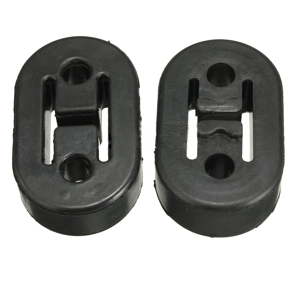 2Pcs Black Rubber Car Muffler Exhaust Pipe Mount Bracket Hangers