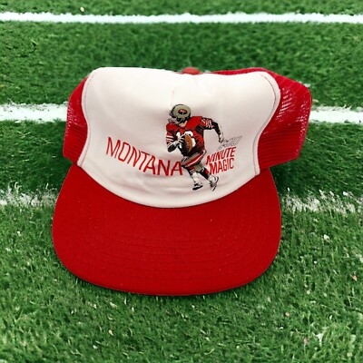 Vintage NFL Superstars Joe Montana Snapback Mesh Hat 2:00 Vintage NFL Superstars Joe Montana Snapback Mesh Hat 2:00