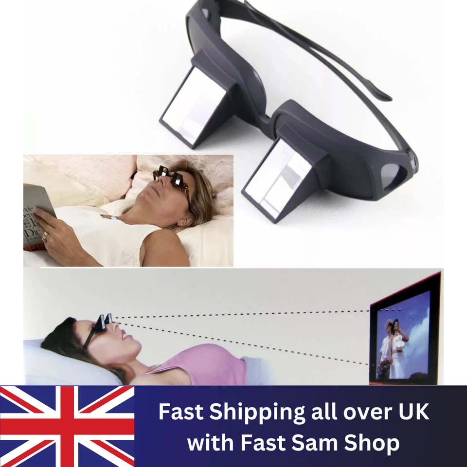 Lazy Glasses Horizontal Prism Spectacles Eyewear Reading Watching TV Lying Bed