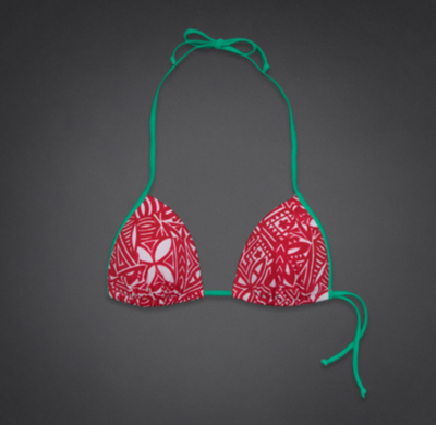 NWT HOLLISTER by Abercrombie Women's Swimwear Bikini Top Red Print