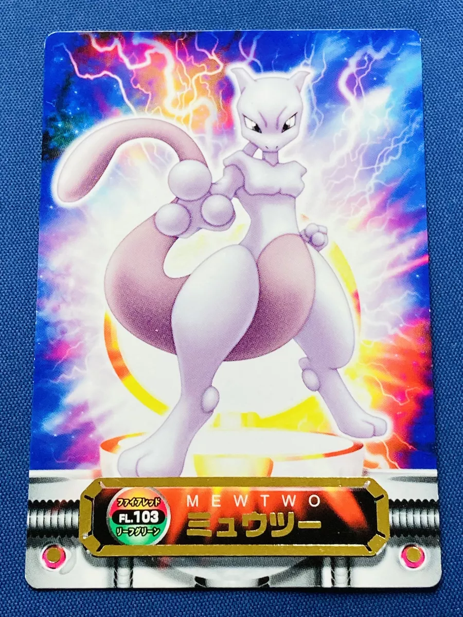 Mewtwo Pokemon Zukan Card Carddass Japanese FL.103 Fire Red Leaf