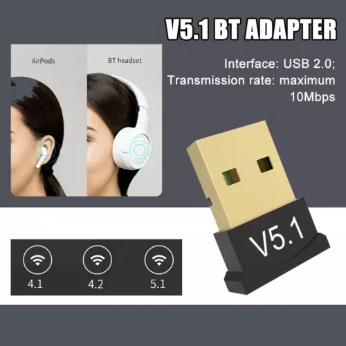 USB Wireless Bluetooth 5.1 Adapter Dongle Sender Empfänger For PC Laptop DE