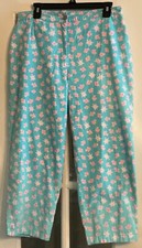 Lilly Pulitzer Women Ankle Pants Size 12 Light Blue With Pink Turtles Fish