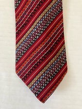 Secours Men's Necktie Tie Silk Multicolor Stripe Satin Finish Made in USA