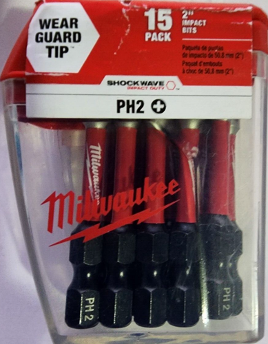 Milwaukee 48-32-5004 15 Pieces Drill Bits SHOCKWAVE Impact Duty 2 in. Phillips