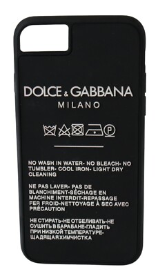 DOLCE & GABBANA Phone Case Cover Black White silicon text Logo iPhone7-8 RRP$200