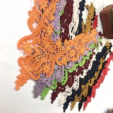 Unotrim 10" x 8" Red Green Gray Pink Lilac Gold White Embroidery Bodice Patch 