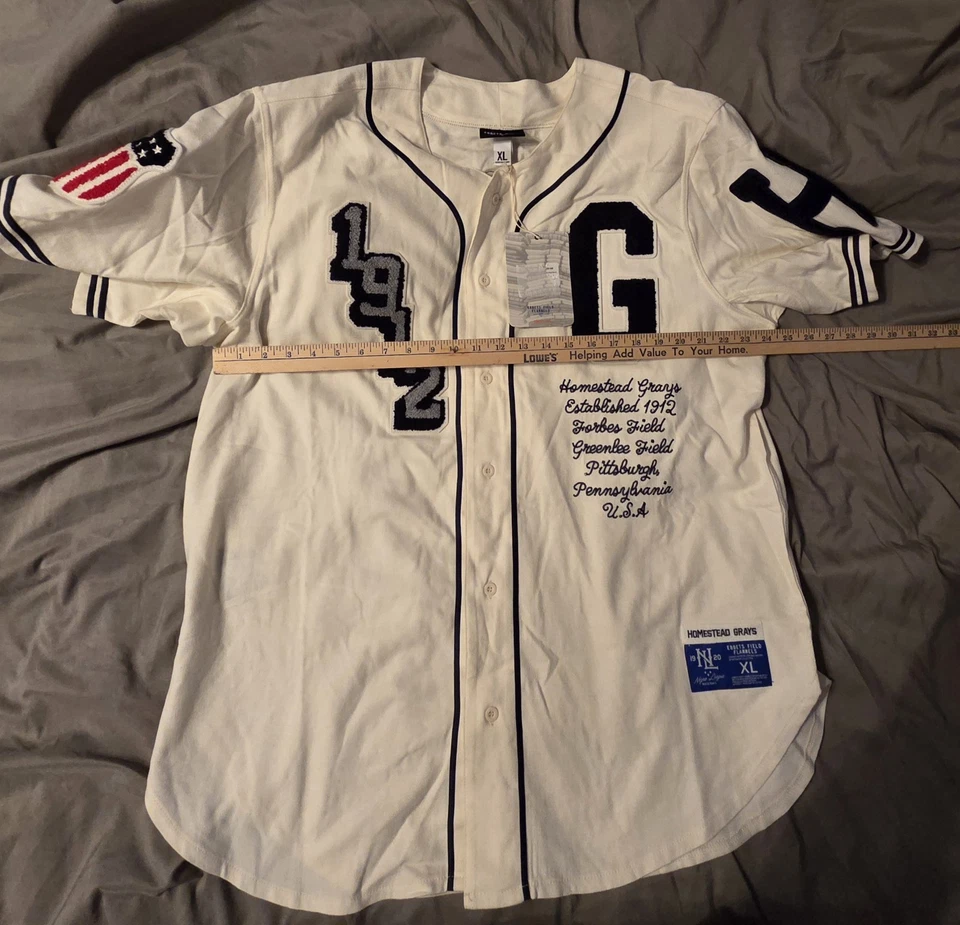 Homestead Grays XL Jersey Vintage Inspired Wool Blend Ebbets Field Flannels - Image 4 of 4