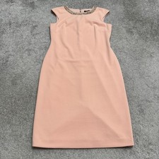 Tahari Arthur S Levine Embellished Midi Sheath Dress Womens Small Blush Pink