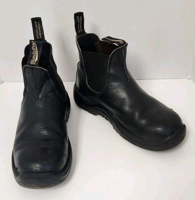 Men s Size 8.5 Blundstone Rotoflex Black Leather Boots With Safety Toe #9001