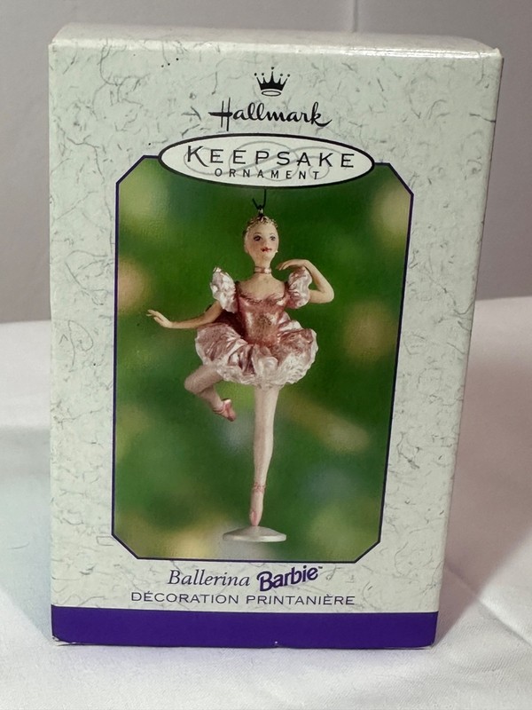 Hallmark Keepsake BARBIE Ballerina Pink Tutu Ornament Vintage 2000 With Box NICE