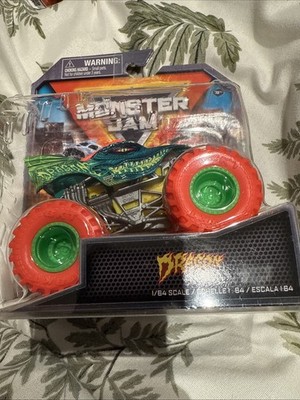 Monster Jam 2024 Serie 41 1:64 Dragon Monster Truck Grün Orange