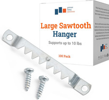 PHS Large Sawtooth Picture Hangers for Frames - 100 Pack Frame Hanging Hardware