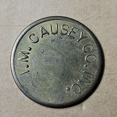 #ad VINTAGE I.M. CAUSEY CO. INC. BRASS MERCHANT TOKEN BATON ROUGE LOUISIANA $20.00