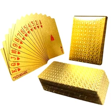 24K GOLD FOIL POKER PLAYING CARDS WITH CERTIFICATE OF AUTHENTICITY