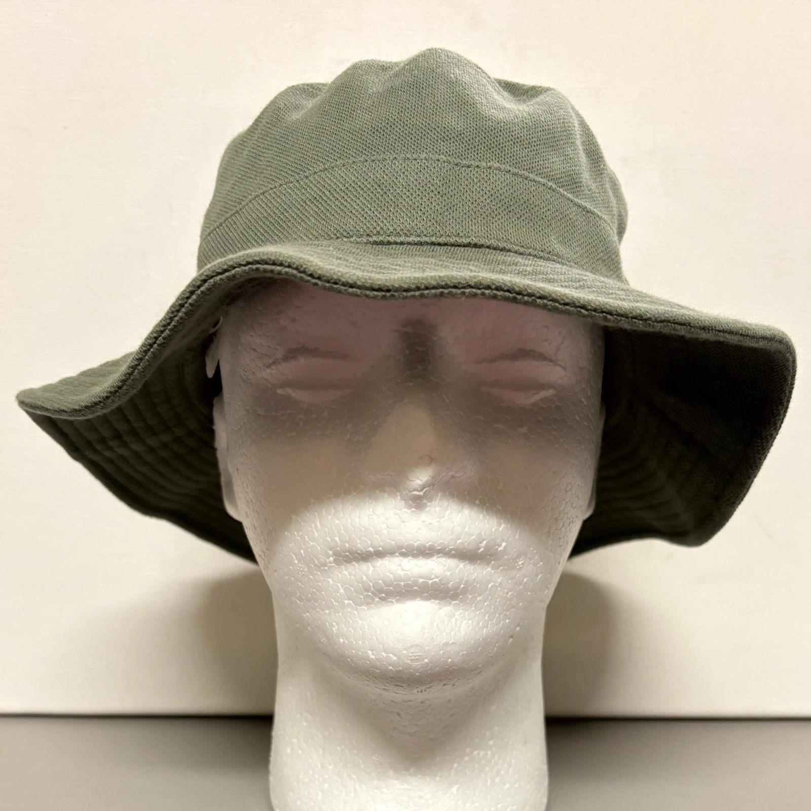 Lacoste Olive Green Bucket Hat Crocodile Logo Cotton Casual Unisex Sz M