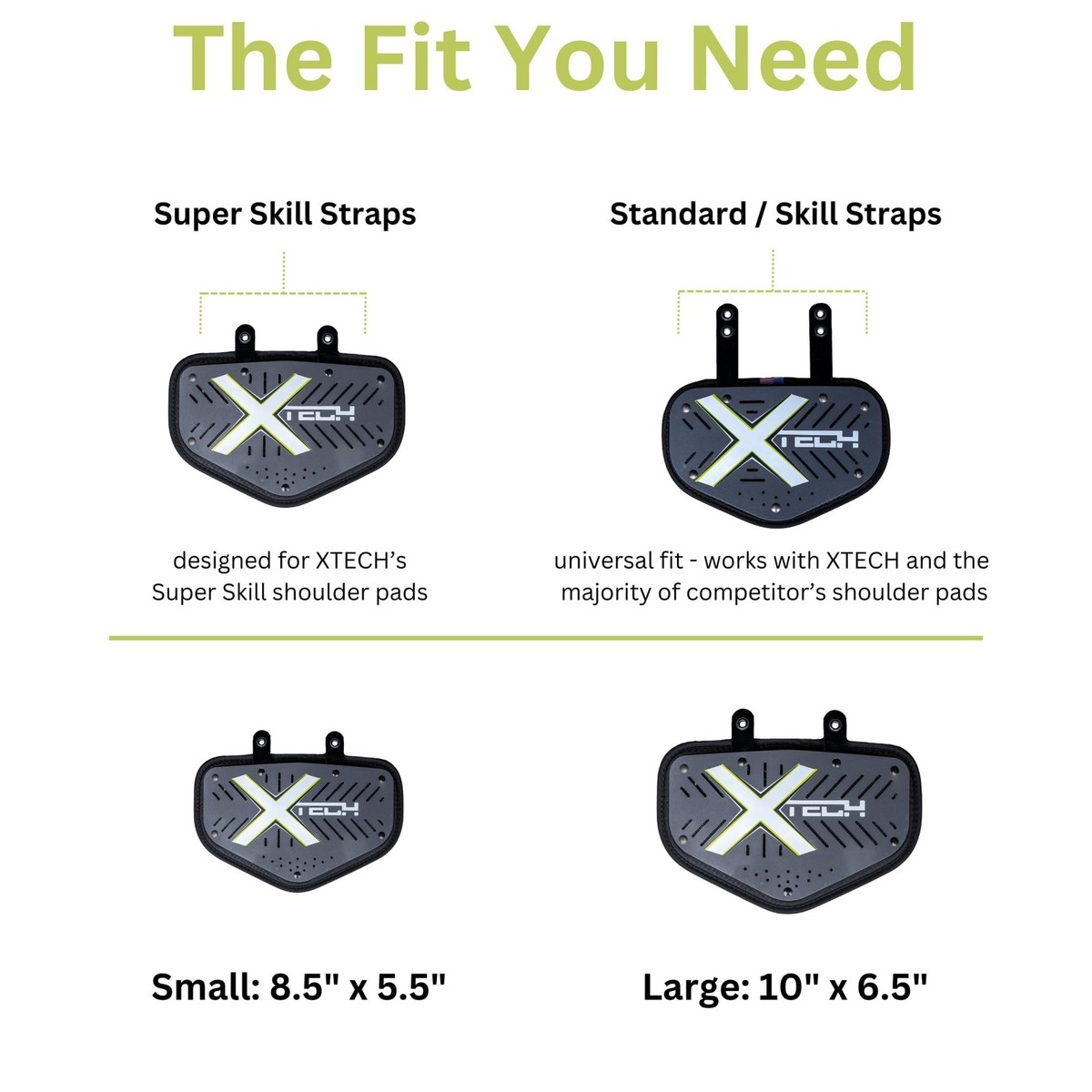 XTECH Vented 5-Sided Football Backplate - Universal Adjustable