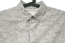 Denim  Flower Ricky Singh Mens Speckled Button Down Shirt Large Black Gray