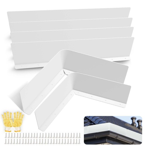 Gutter Valley Splash Guards, 6 Pcs 15.7 x 3.5 Inches Aluminum Downspout ...