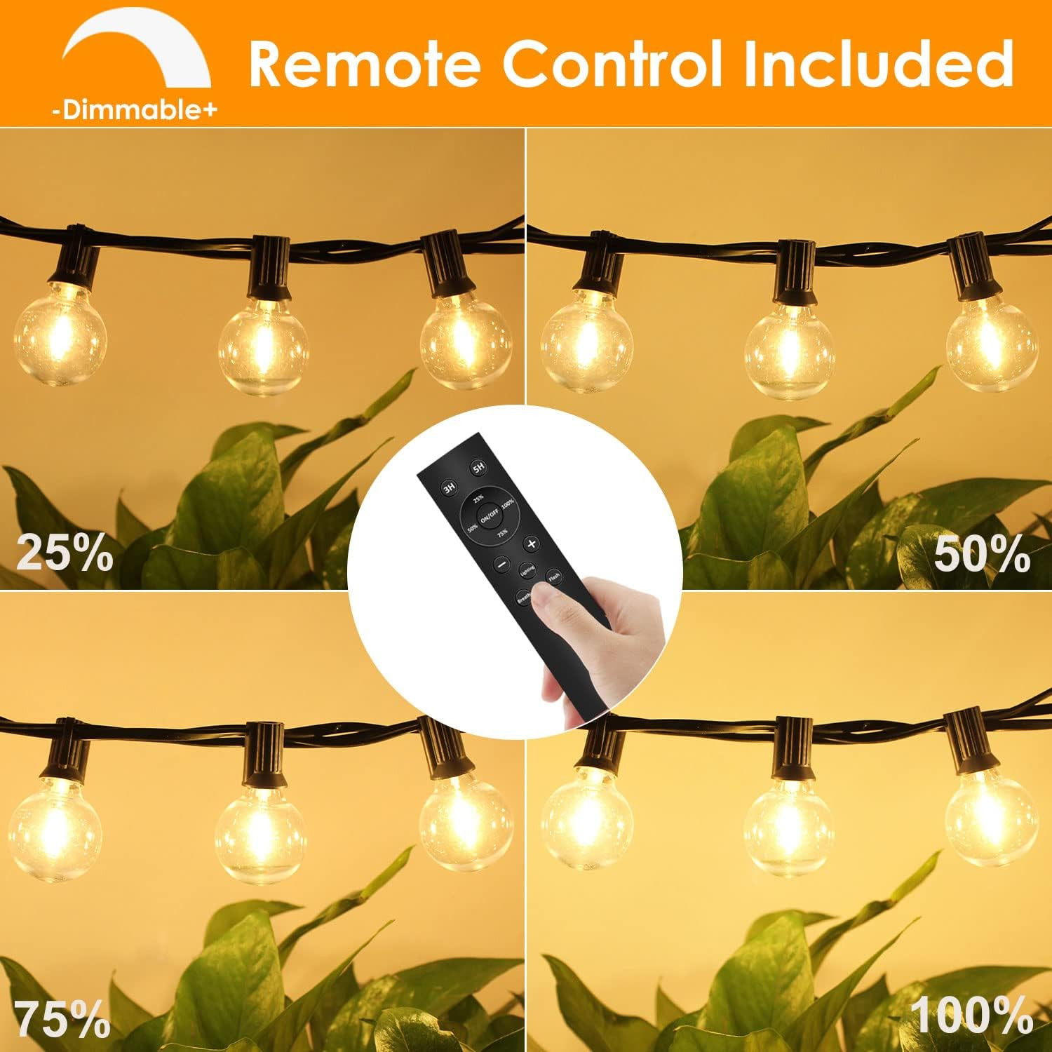 Catena Luminosa per Giardino e Gazebo 15M - LED G40 Dimmerabili - 2