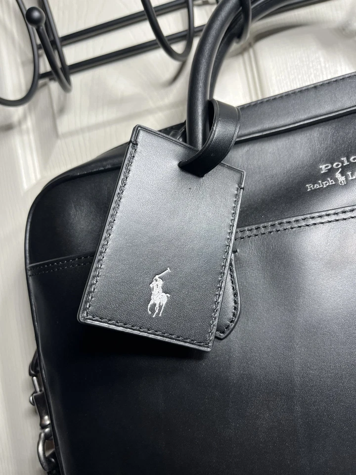 Ralph Lauren Hombre Negro Grano Completo Cuero Maletín Bolso TOTALMENTE NUEVO PRECIO DE VENTA SUGERIDO POR EL FABRICANTE 398 $ Foto 2 de 4