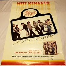 CHICAGO Rock Music Band HOT STREETS Columbia Records (35") 1978 Vtg PROMO POSTER