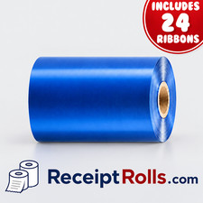 4.33'' x 984' 110mm x 300m BLUE Thermal Transfer Ribbons 24 Wax Resin Zebra