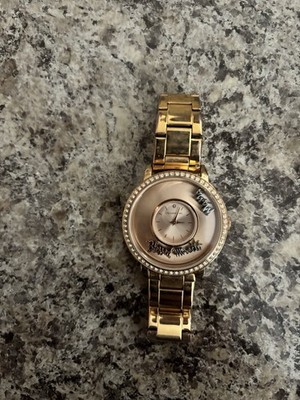 Origami Owl Signature Locket Gold Metal Analog Dress Watch Gem-Set Bezel Women