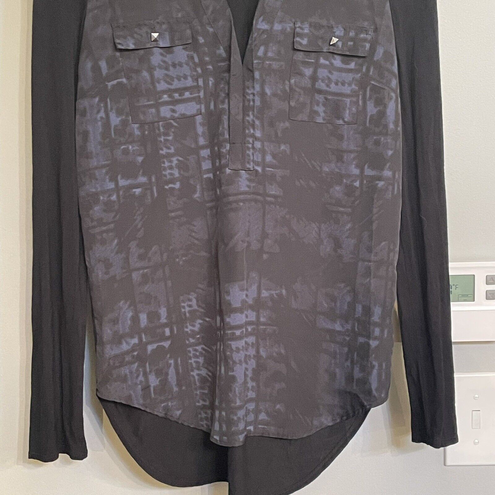 Rock & Republic Top Split Neck Pullover Roll slee… - image 3