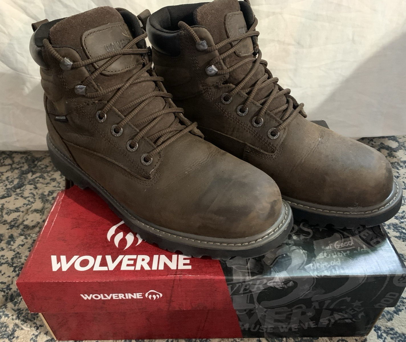 Wolverine Floorhand WP Men's Size 11.5 Dark Brown Work Boots W10633 Pre-Owned