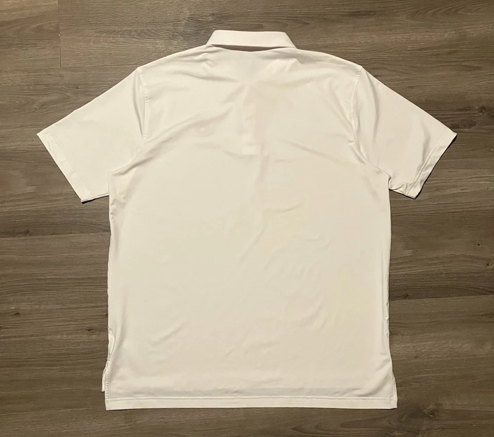 Peter Millar Summer Comfort Auburn Tigers Polo Shirt Size Large White Stretch - Image 4 of 4