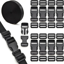 1 Inch Buckles Straps Set with 10 Yards Nylon Webbing Strap,10 Pcs Quick Side