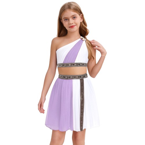 Kinder Mädchen Outfit Kostüm Karneval Set Cosplay ärmellos Prinzessin griechisch - Bild 24 von 34