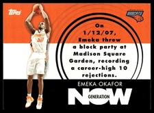 2007-08 Topps Generation Now Emeka Okafor Charlotte Bobcats #GN7