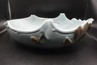Vintage c.1930's Weller Pottery Oak Leaf  Art Deco  Blue Ceramic Console Bowl