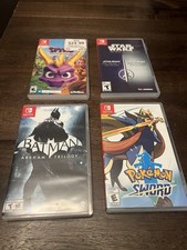 Pokemon Sword Switch Spyro, Batman, Starwars Case Only Lot of 4