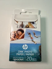 HP Zink Photo Paper 2x3" for HP Sprocket Photo Printers, 20 Sheets- SEALED
