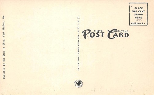 Millbury Cove York Hafen, Maine um 1940 seltene alte Postkarte - Bild 2 von 2